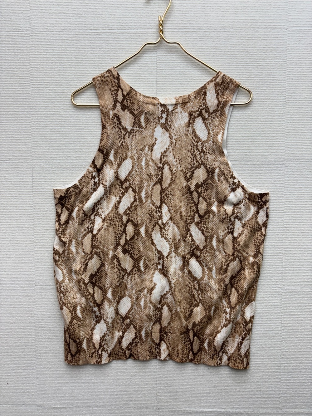 New Lauren Ralph Lauren Tan and Brown Snake-Print Sleeveless Tank 2X - Picture 5 of 6